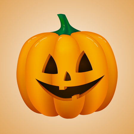 3d pumpkin - element for Halloween. Vector.のイラスト素材