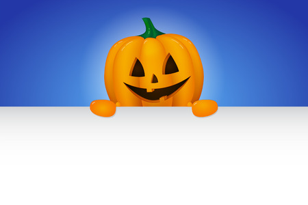 Halloween background with scary pumpkin lantern. Vector.のイラスト素材