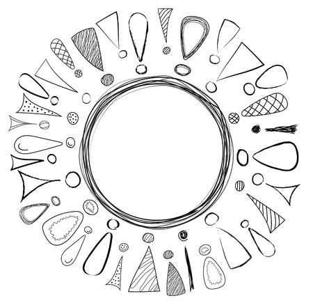 Hand drawn exclamation marks - poster. Vector.のイラスト素材