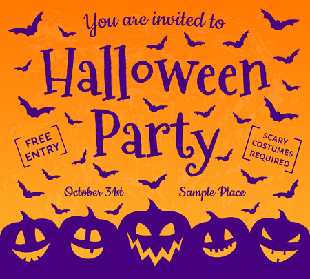 Scary invitation for Halloween Party. Vector.のイラスト素材