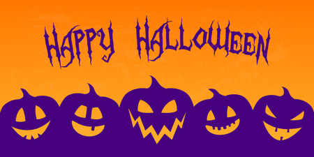 Hallowen - banner with funny lanterns. Vector.のイラスト素材