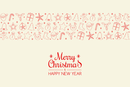 Christmas banner in retro style. Vector.のイラスト素材