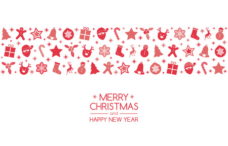 Christmas banner in retro style. Vector.のイラスト素材