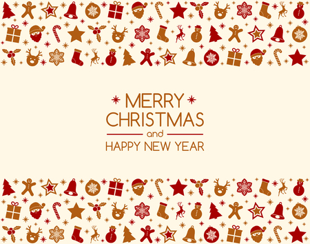 Christmas banner in retro style. Vector.のイラスト素材