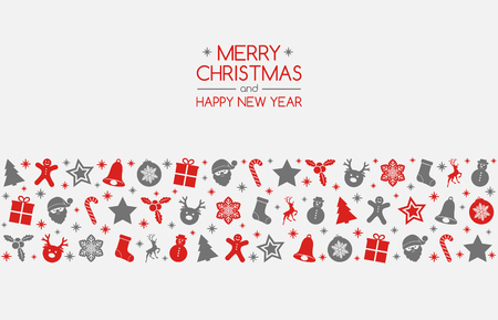 Christmas banner in retro style. Vector.のイラスト素材