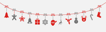 Hanging Christmas decoration. Vector.のイラスト素材
