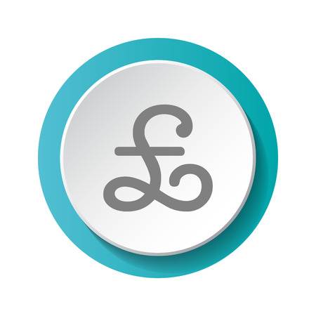 British pound symbol - 3d button. Vector.のイラスト素材