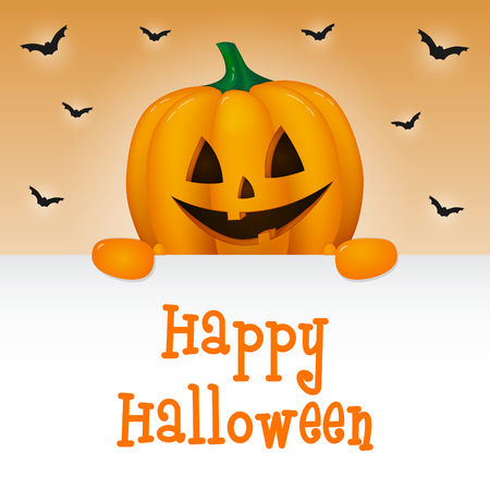 Happy Halloween - concept of card wit wishes. Vector.のイラスト素材