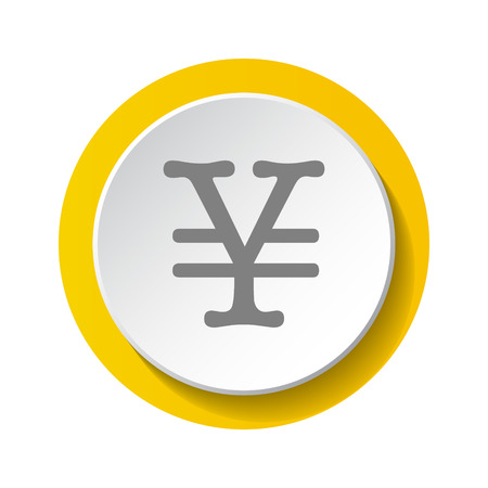 Yen symbol - 3d button. Vector.のイラスト素材