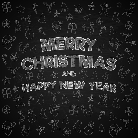 Christmas wishes on background with funny decoration. Vector.のイラスト素材