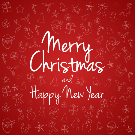 Christmas wishes on background with funny decoration. Vector.のイラスト素材
