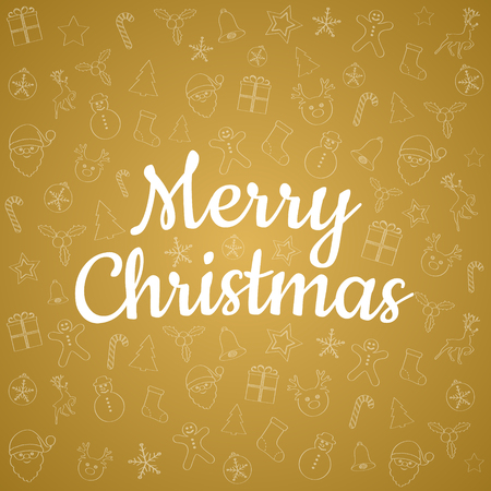 Christmas wishes on background with funny decoration. Vector.のイラスト素材