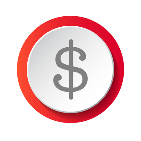 Dollar symbol - 3d button. Vector.のイラスト素材