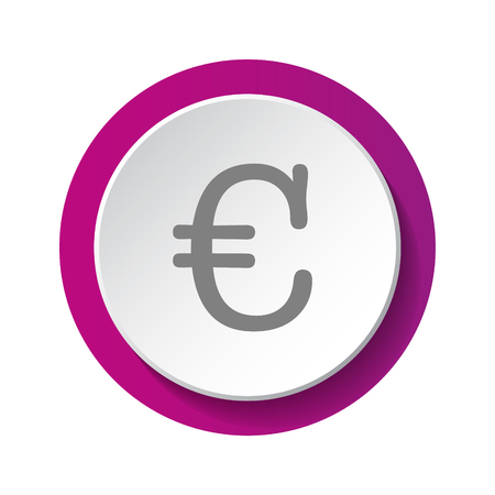 Euro symbol - 3d button. Vector.のイラスト素材