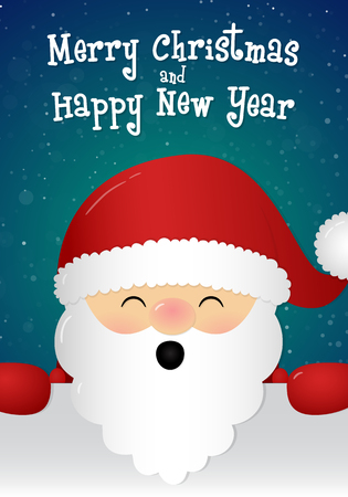 Singing Santa Claus with wishes. Vector.のイラスト素材