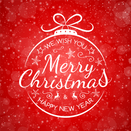 Shiny Christmas typography with wishes. Vector.のイラスト素材