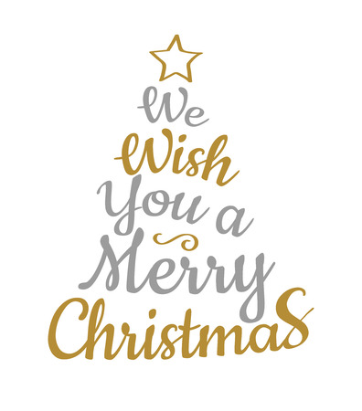 Shiny Christmas typography with wishes. Vector.のイラスト素材