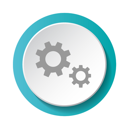 Gear - 3d button isolated on white background. Vector.のイラスト素材