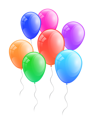 Colourful helium balloons. Vector.のイラスト素材
