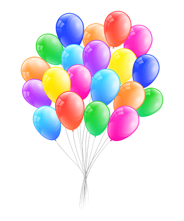 Colourful helium balloons. Vector.のイラスト素材