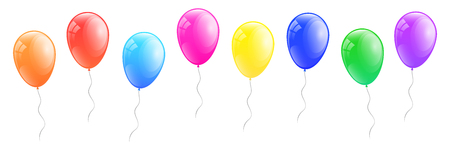 Colourful helium balloons. Vector.のイラスト素材