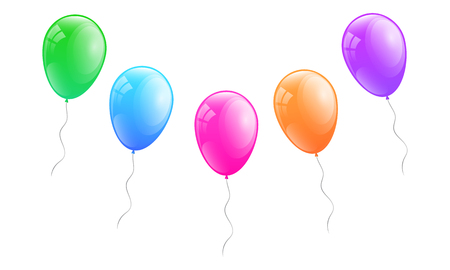 Colourful helium balloons. Vector.のイラスト素材
