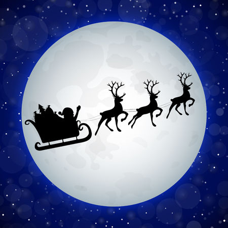 Christmas card with silhouette of Santa Claus. Vector.のイラスト素材