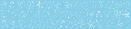 Christmas banner with icons. Vector.のイラスト素材