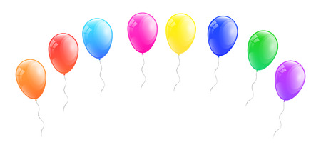 Colourful helium balloons. Vector.のイラスト素材