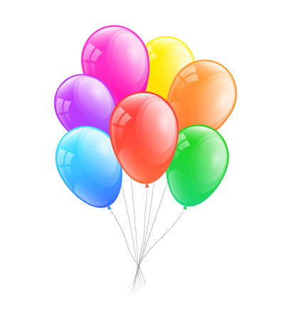 Colourful helium balloons. Vector.のイラスト素材