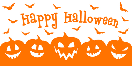 Hallowen - banner with funny lanterns. Vector.のイラスト素材