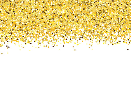 Golden confetti on white background. Vector.のイラスト素材