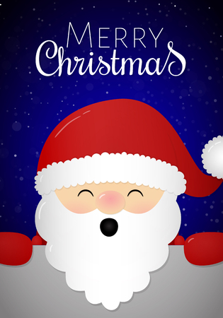 Merry Christmas - wishes with happy 3d Santa Claus. Vector.のイラスト素材