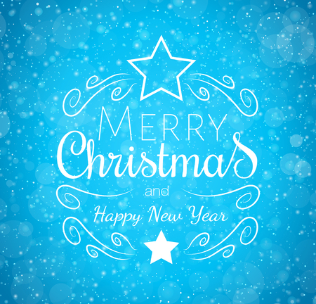 Beautiful Christmas wishes on shiny background with snowflakes - typography. Vector.のイラスト素材