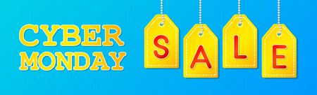 Cyber Monday - banner with tag. Vector.のイラスト素材