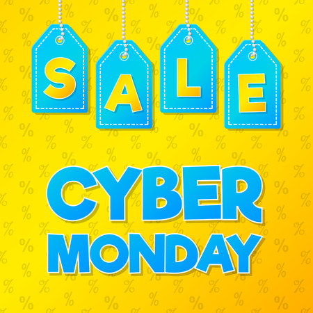 Cyber Monday - banner with tag. Vector.のイラスト素材