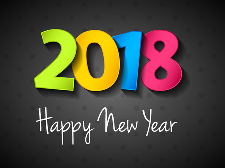Happy New Year 2018 - poster with greeting. Vector.のイラスト素材