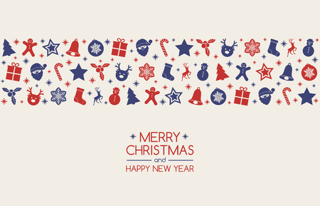 Christmas card with ornament and wishes. Vector.のイラスト素材