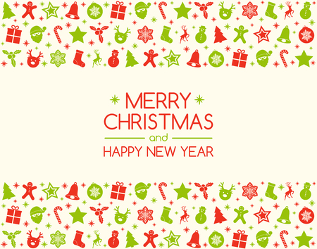 Christmas card with ornament and wishes. Vector.のイラスト素材
