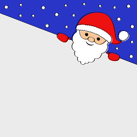 Background with funny cartoon Santa Claus. Vector.のイラスト素材