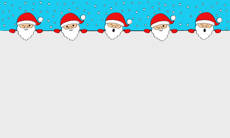 Background with funny cartoon Santa Claus. Vector.のイラスト素材