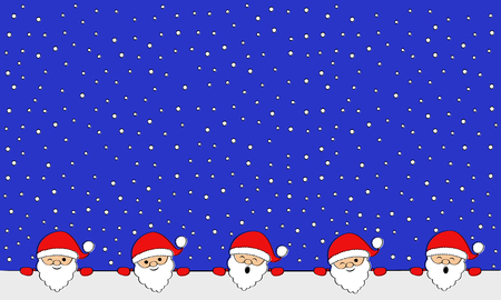 Background with funny cartoon Santa Claus. Vector.のイラスト素材
