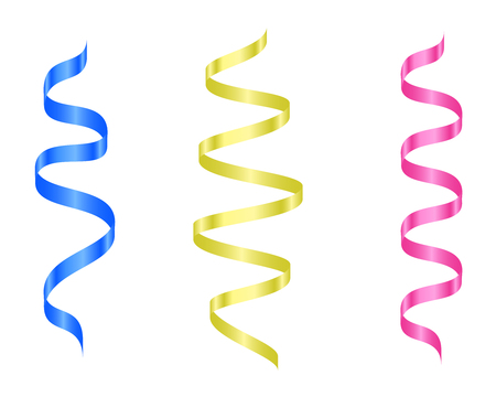 Set of colorful 3d ribbons. Vector.のイラスト素材