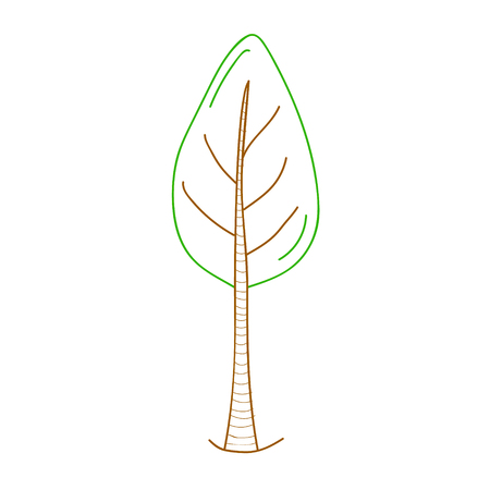 Cute hand drawn cartoon tree. Vector.のイラスト素材