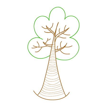 Cute hand drawn cartoon tree. Vector.のイラスト素材
