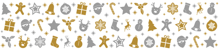 Panoramic header with Christmas decoration. Vector.のイラスト素材