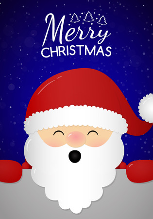 Concept of Christmas card with Santa Claus and greetings. Vector.のイラスト素材