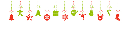 Panoramic header with Christmas decorations. Vector.のイラスト素材