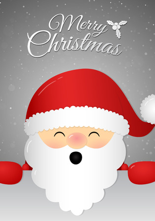 Christmas card with singing Santa Claus with greeting. Vector.のイラスト素材