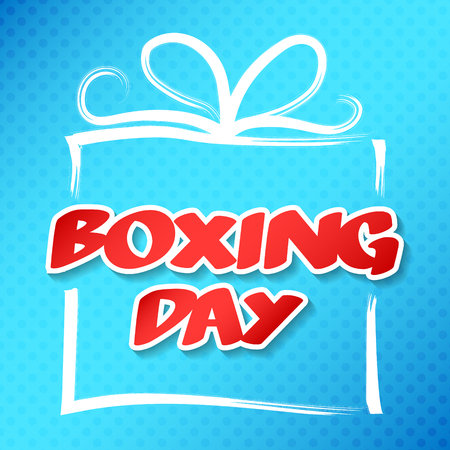 Boxing Day Sale - poster with gift box. Vector.のイラスト素材